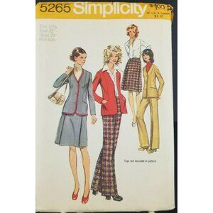 Simplicity 1971 Women Cardigan Jacket Skirt & Pants Pattern Uncut #5265 Vintage